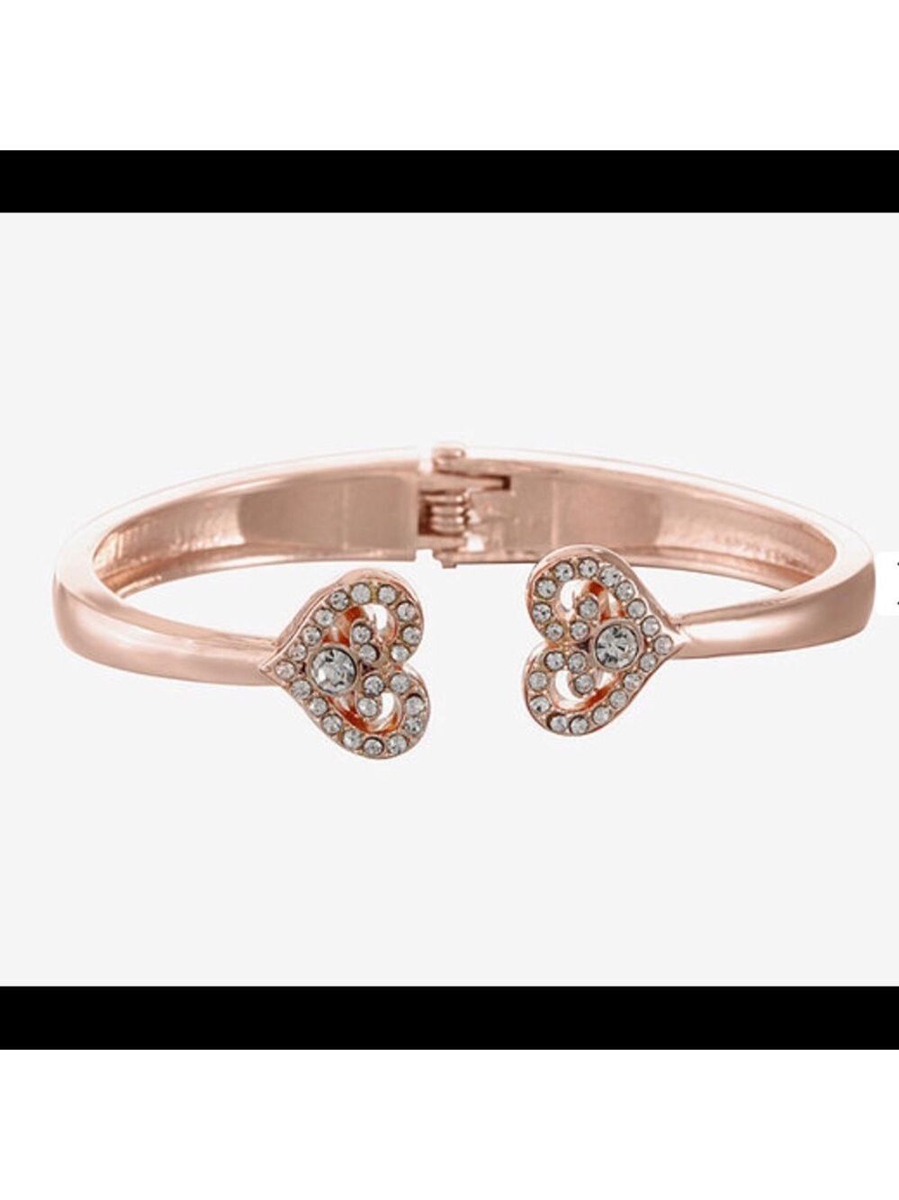 Heart Cuff Bracelet With Rhinestones